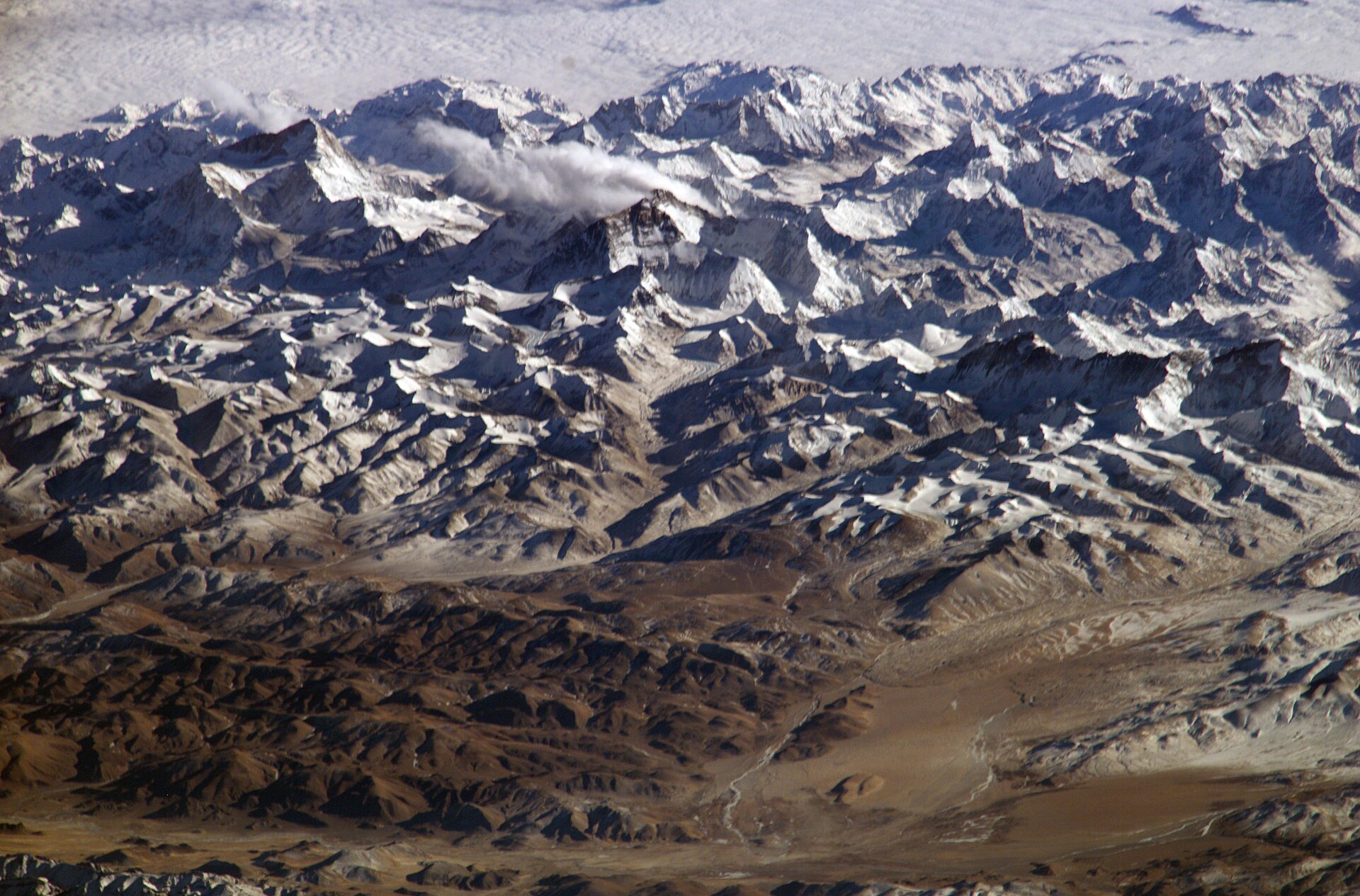 Himalayas and Tibetan Plateau photographed from the International Space Station