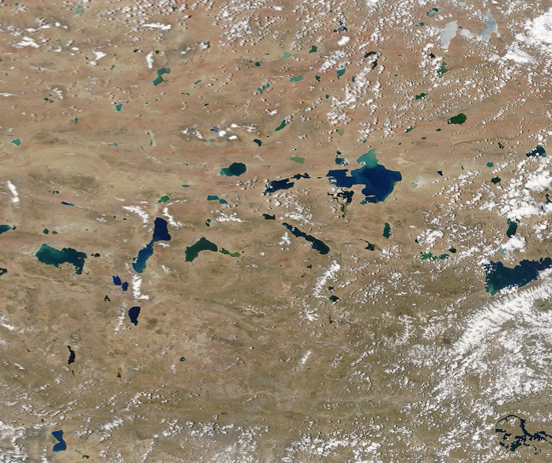 NASA MODIS true-color image of the Tibetan Plateau